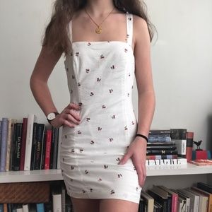 Cherry Embroidery Mini Dress
